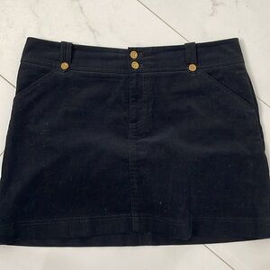 Lilly Pulitzer black micro corduroy mini skirt size 8 excellent office realtor